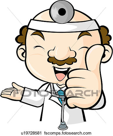 389x470 Clipart Of Medical Care, Doctor`s Mirror, Mustache, Medical Gown