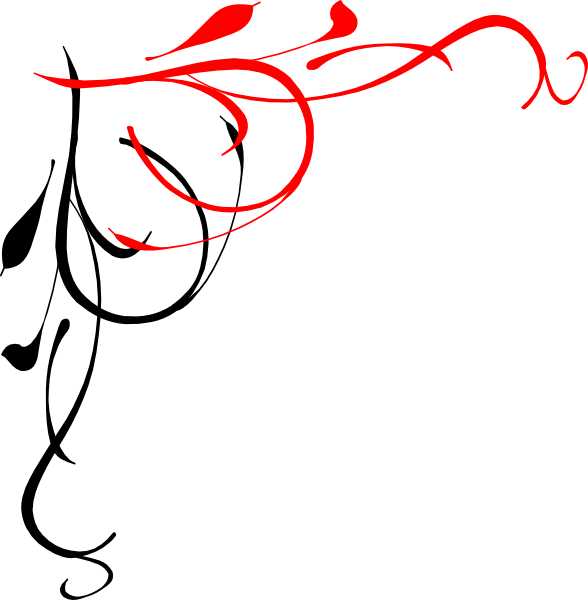 588x600 Vine Heart Half Black Red Clip Art