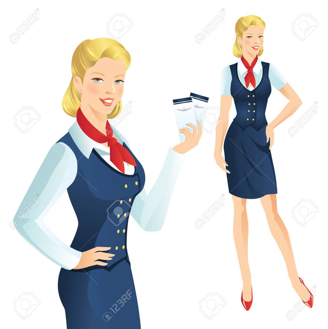 1299x1300 Blonde Clipart Flight Attendant