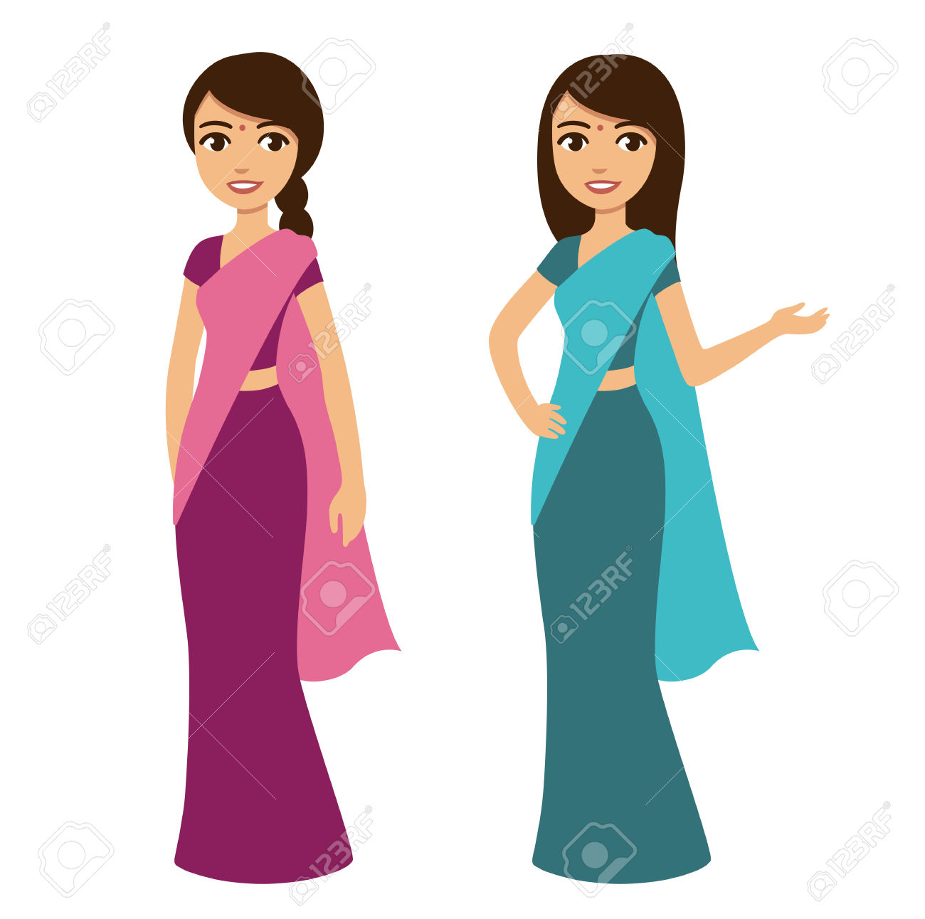 1300x1292 Indian Traditional Dress Clipart