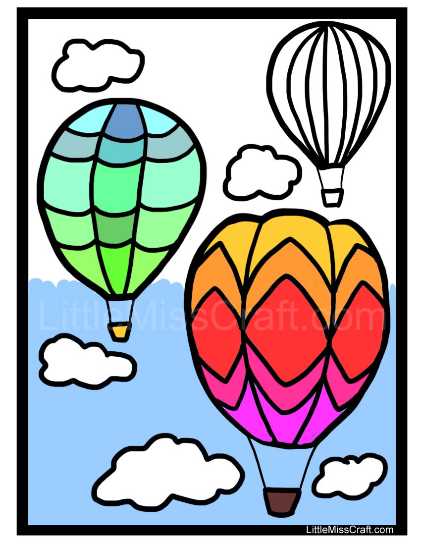 850x1100 Hot Air Balloon Basket Coloring Page ~ Alltoys