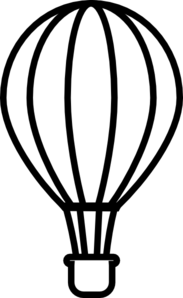 183x298 Hot Air Balloon Black Clip Art