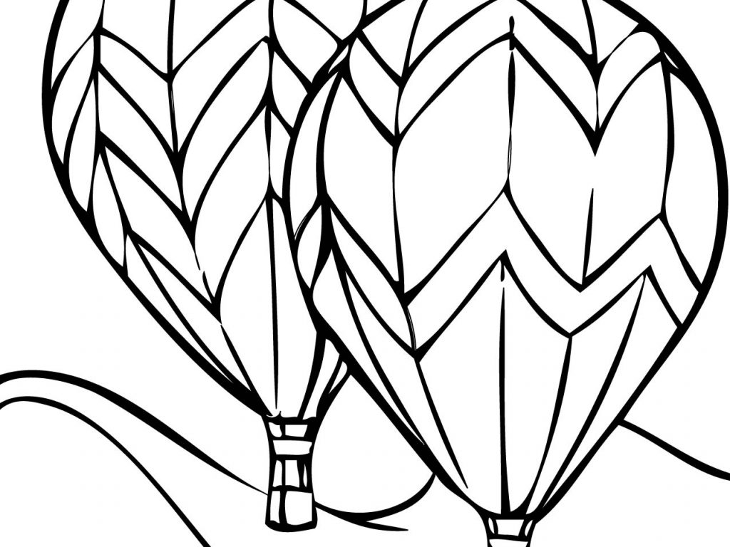 1024x768 Incredible Hot Air Balloon Coloring Page With Balloon Coloring