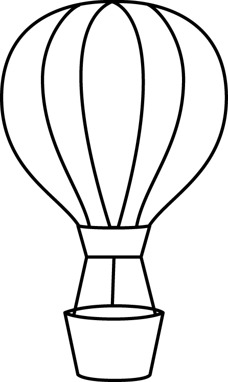 446x747 Black And White Hot Air Balloon Clip Art