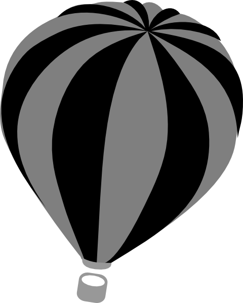 480x598 Hot Air Balloon Grey Clip Art