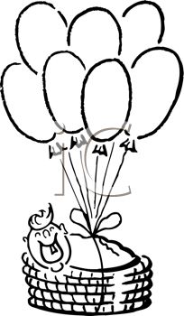 204x350 Balloon Basket Clipart