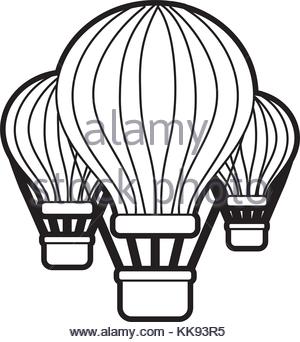 300x342 Hot Air Balloon Icon, Outline Style Stock Vector Art