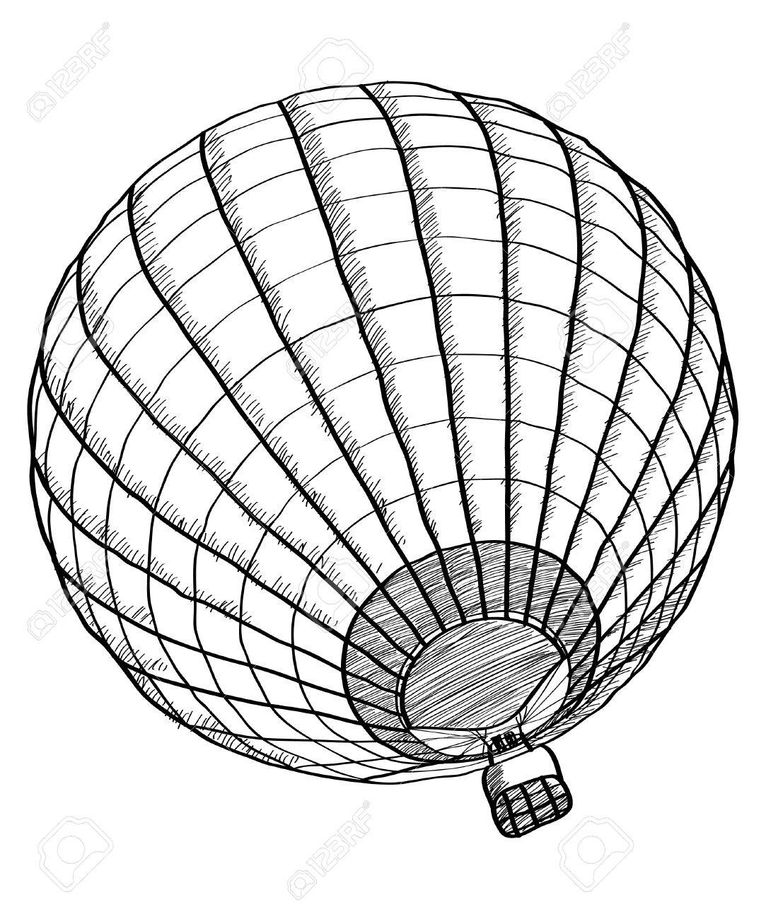 1083x1300 Doodle Of Hot Air Balloon Vector Sketch Up Line, Eps 10 Royalty