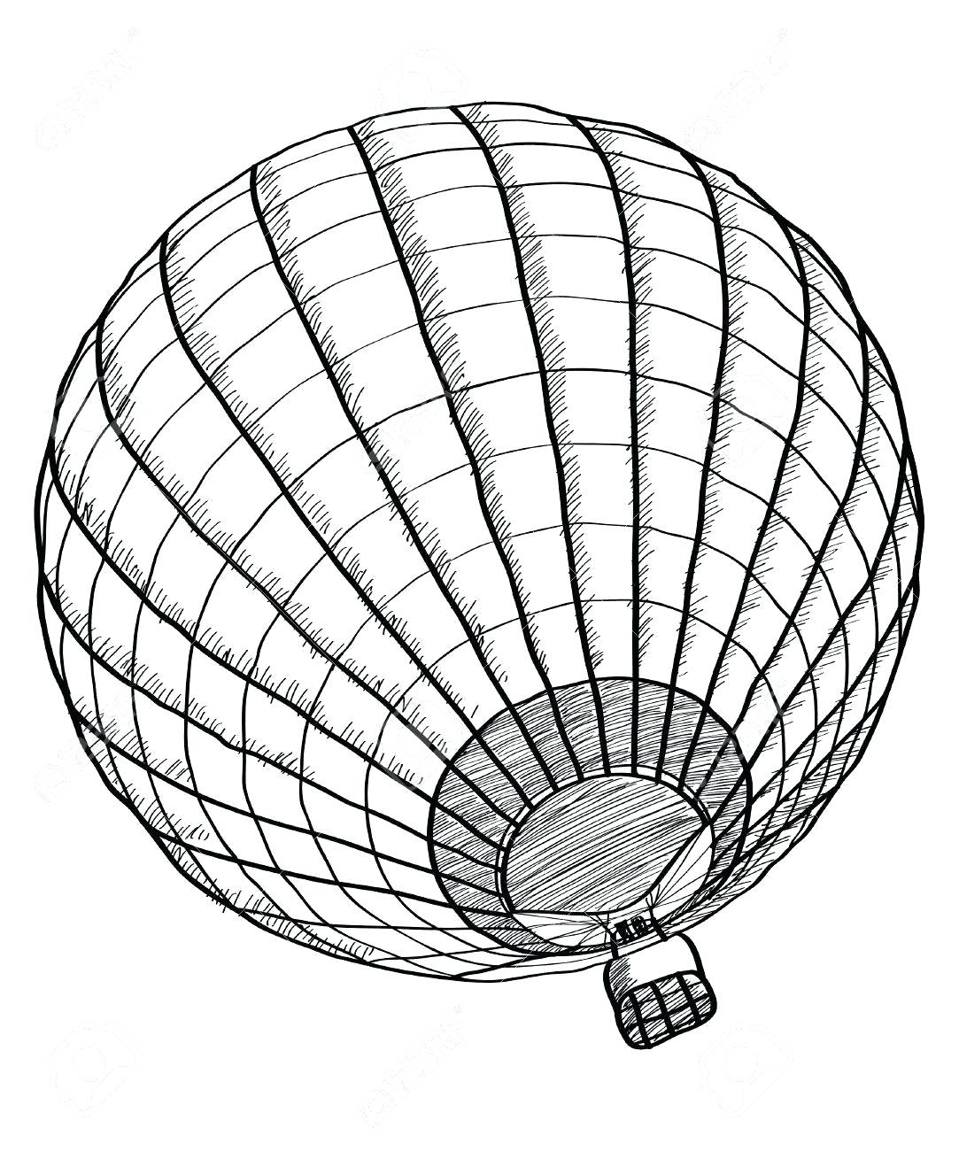 1083x1300 Balloon Hot Air Outline Clipart Drawing Template Hot Air Balloon