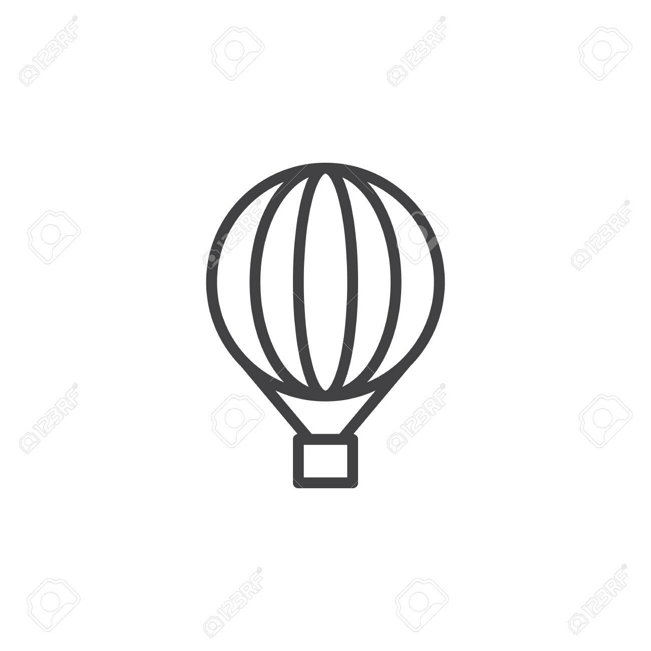 1300x1300 Hot Air Balloon Line Icon, Outline Vector Sign, Linear Style
