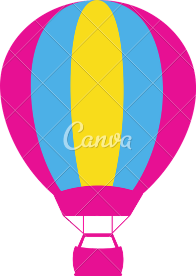 391x550 Retro Cartoon Hot Air Balloon