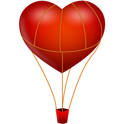 256x256 Heart Shaped Hot Air Balloon Transparent Png