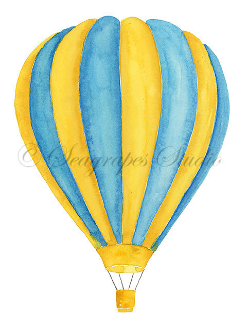 482x641 Hot Air Balloons Watercolor Clipart 3 Individual Balloon Png