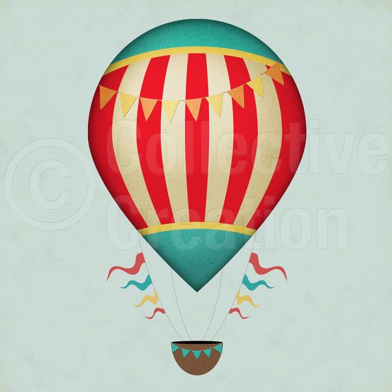 570x570 Drawn Hot Air Balloon Vintage Circus