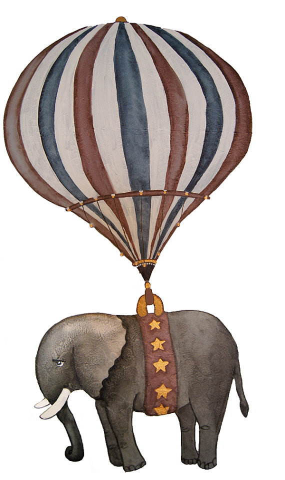 570x958 Ex Large Vintage Hot Air Balloon Animal Nursery By Judsonlane