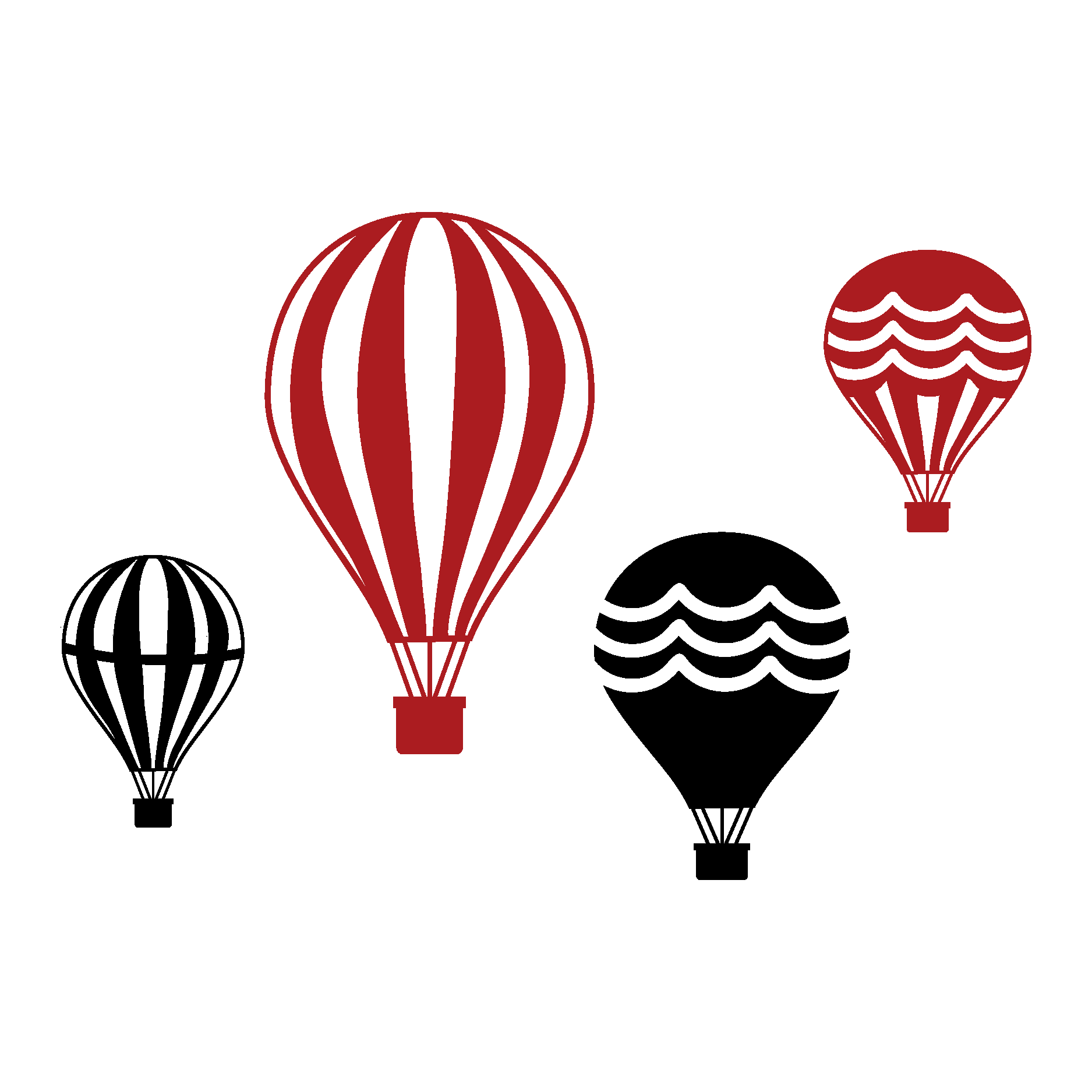 1875x1875 Vintage Hot Air Balloon Collection Wall Wall Art Decal