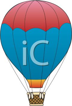 240x350 Clip Art Cartoon Of A Red And Blue Hot Air Balloon