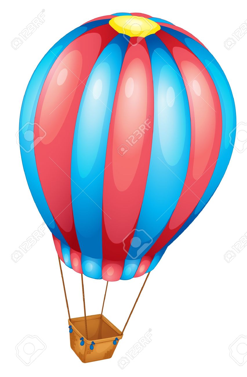 852x1300 Hot Air Balloon Clipart Light Blue