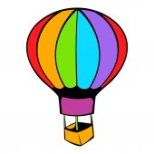 170x170 Cartoon Hot Air Balloon Icon Stock Vector Mocoo2003