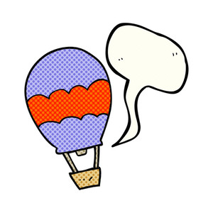 300x300 Freehand Drawn Speech Bubble Cartoon Hot Air Balloon Royalty Free