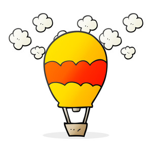 300x300 Freehand Drawn Thought Bubble Cartoon Hot Air Balloon Royalty Free