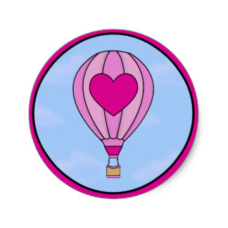 324x324 Cartoon Hot Air Balloon Stickers Zazzle