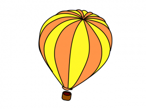 300x225 Hot Air Balloon Yellow Orange Clip Art Download