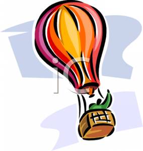 284x300 Art Image A Man Waving From A Hot Air Balloon