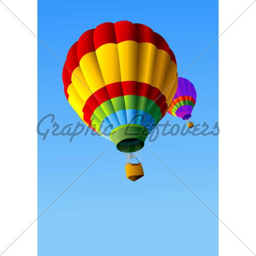 500x500 Colorful Hot Air Balloon In The Sky Clipart Panda