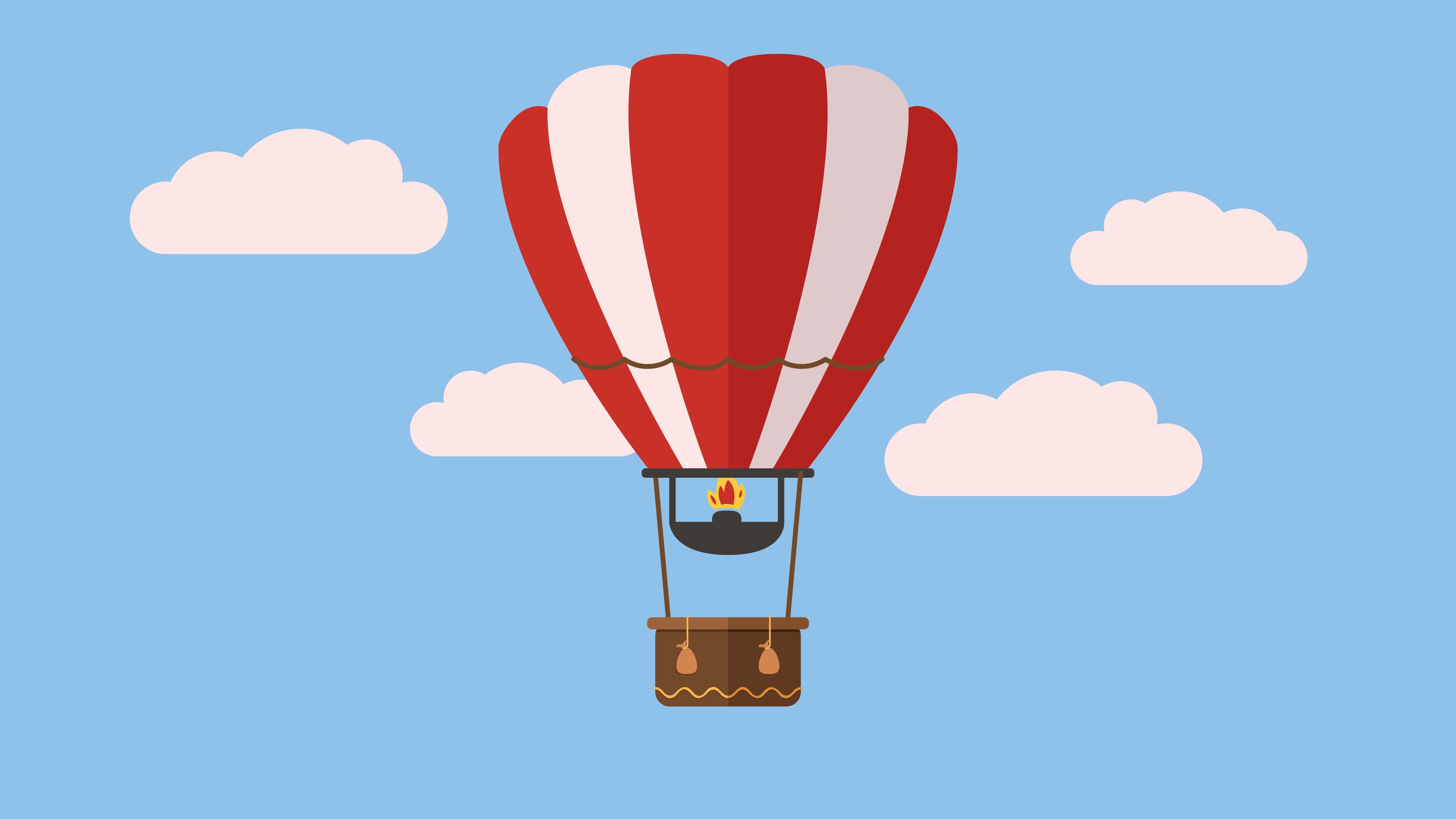 4096x2304 Hot Air Balloon Raav Flat Design