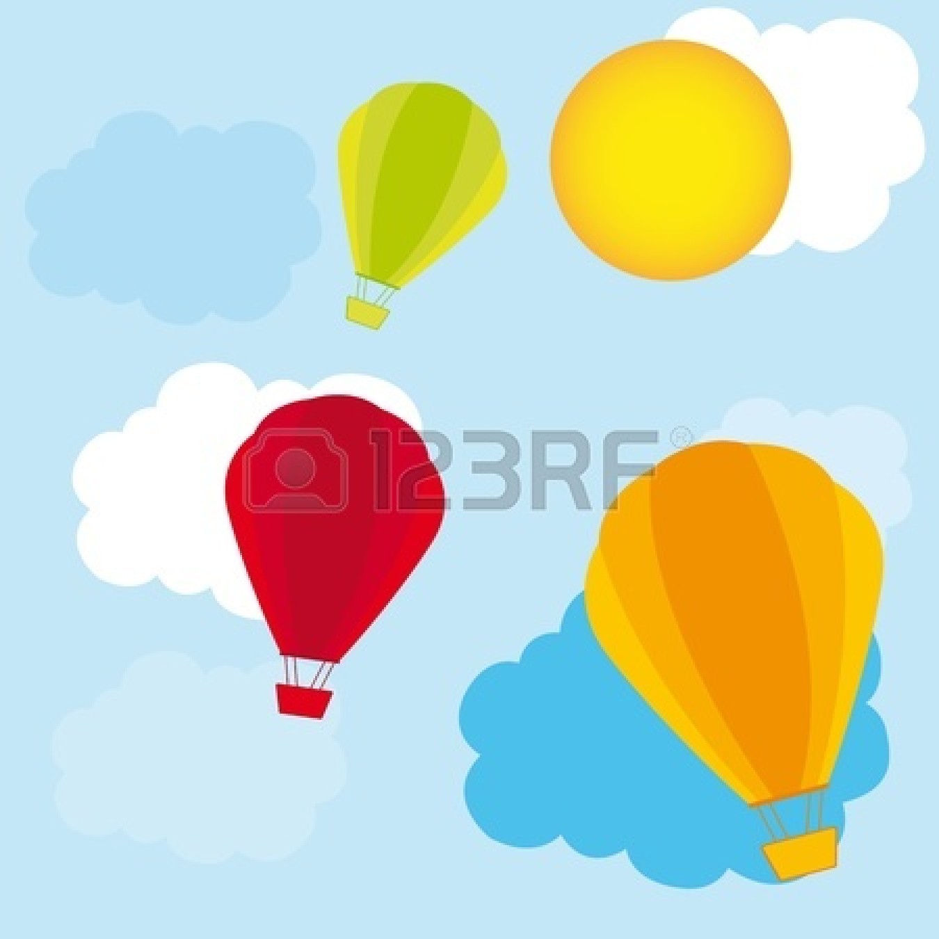 1350x1350 Cute Air Balloons Over Sky Clipart Panda