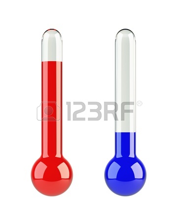364x450 3d Illustration Of Two Isolated Thermometer In Hot And Cold