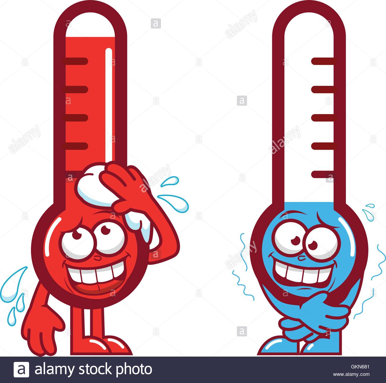 1300x1290 Hot And Cold Cartoon Thermometers Stock Vector Art Amp Illustration