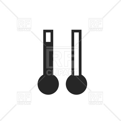 400x400 Hot And Cold Temperature On Thermometer Icon Royalty Free Vector