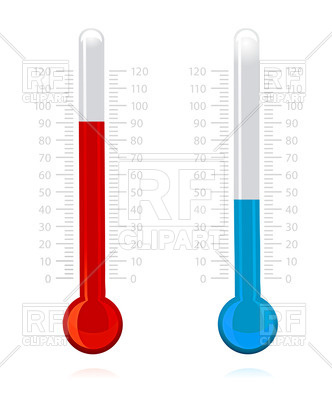 332x400 Hot And Cold Thermometer Royalty Free Vector Clip Art Image