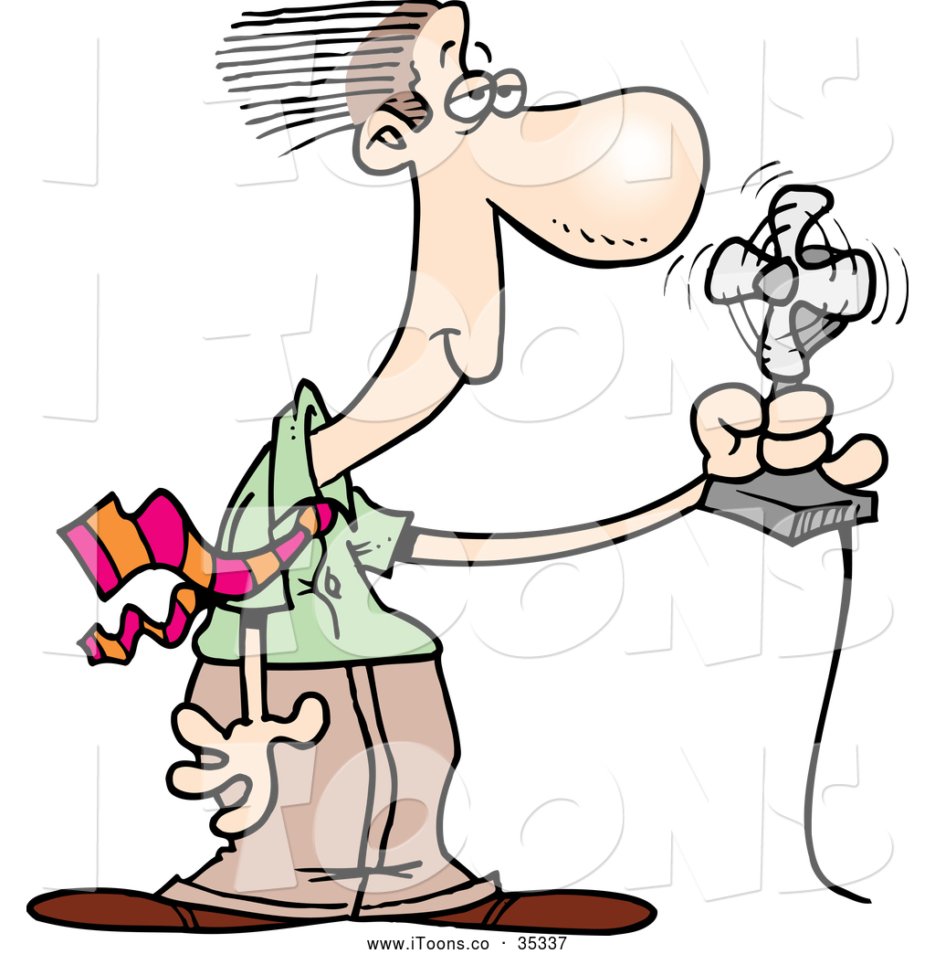 1024x1044 Vector Clip Art Of A Hot Man Holding A Fan To His Face By Toonaday