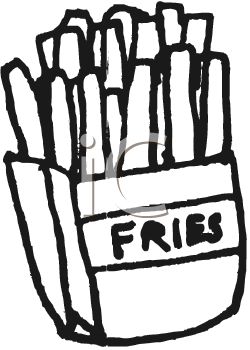 250x350 Picture Of A Box Of Fast Food French Fries In A Vector Clip Art