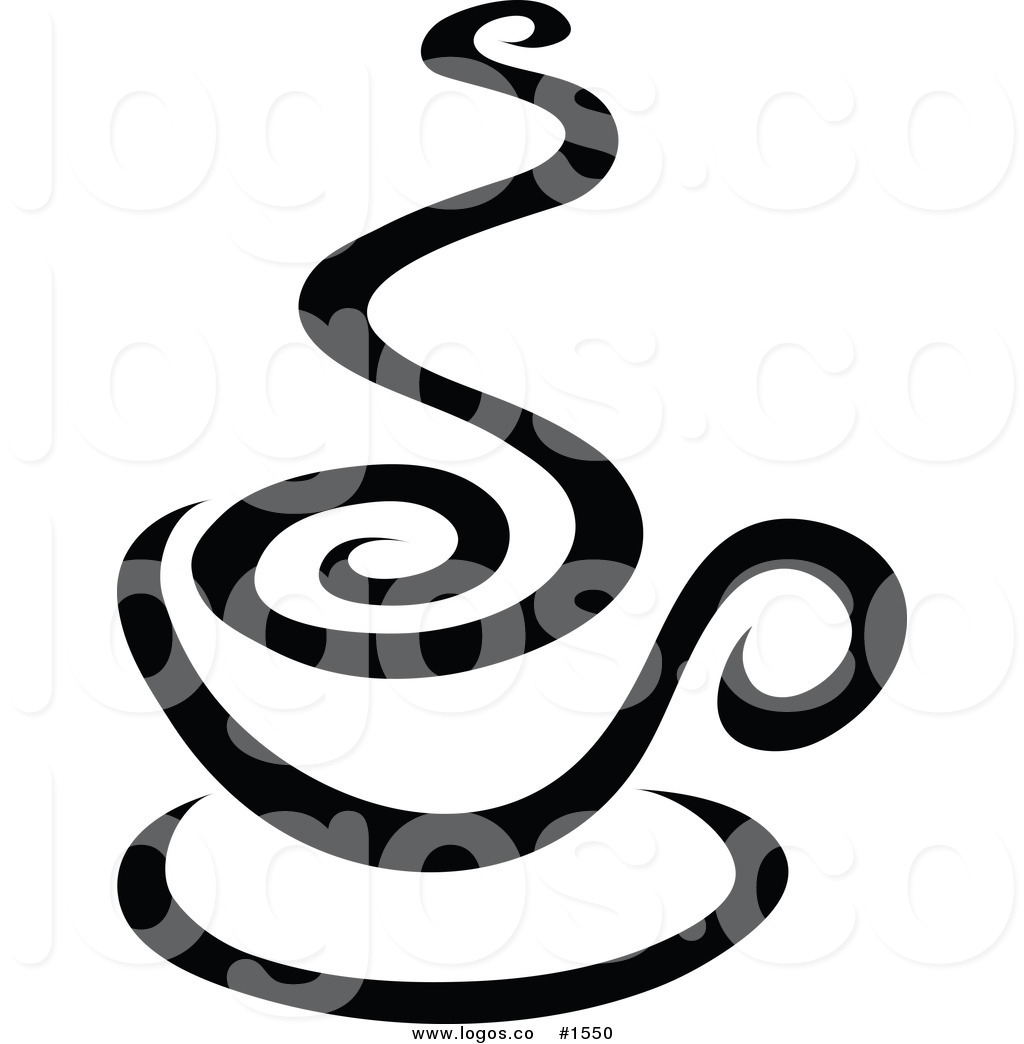 1024x1044 Royalty Free Vector Black And White Steam Mocha On Plate Logo By