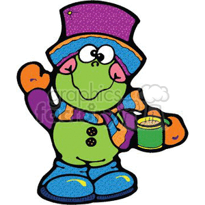 300x300 Royalty Free Frog With Hot Cocoa 143937 Vector Clip Art Image