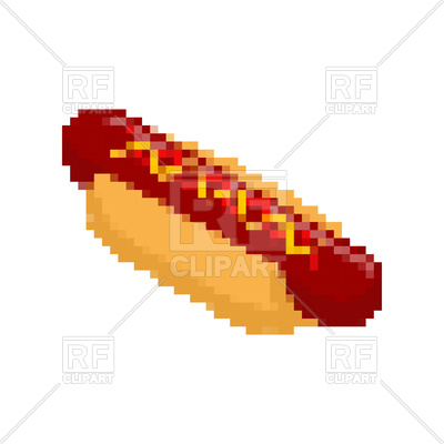 400x400 Hot Dog With Pixel Art Royalty Free Vector Clip Art Image