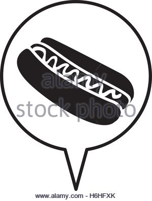 Hot Dog Clipart Black And White