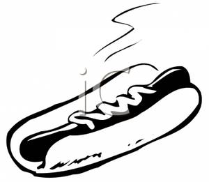 300x261 And White Hot Dog With Mustard Clipart Picture