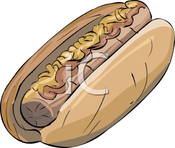 350x296 Picture Of Hot Dog In Bun Covered In Ketchupnd Mustard In