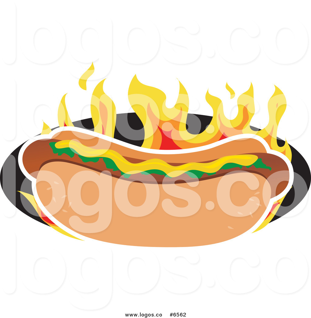 1024x1044 Royalty Free Clipart Flaming Hot Dog Logo By Maria Bell