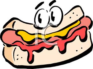300x222 Smiling Cartoon Hot Dog