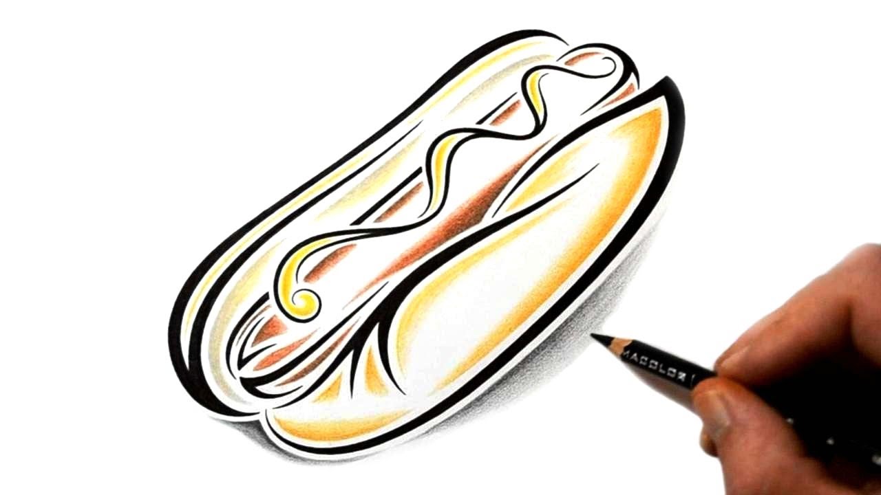 1280x720 How To Draw A Hot Dog
