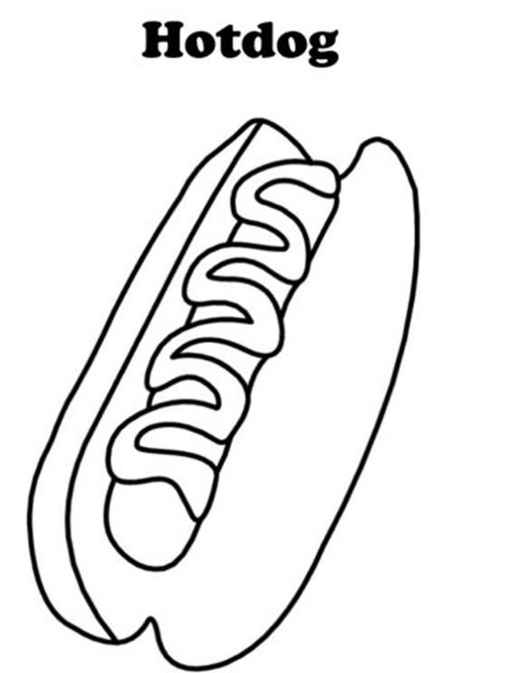 580x744 Hotdog Coloring Pages Of Food Colour Palettes I Love