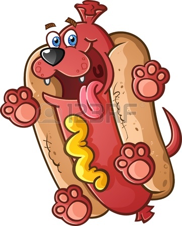361x450 Hot Dog Cartoon Character Holding A Sign Royalty Free Cliparts