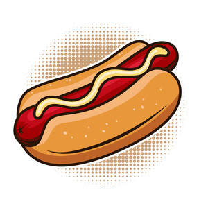 300x300 Hot Dog Vector Illustration Royalty Free Stock Image
