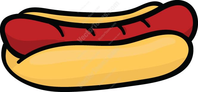 665x309 Hot Dog In A Bun Cartoon Clipart